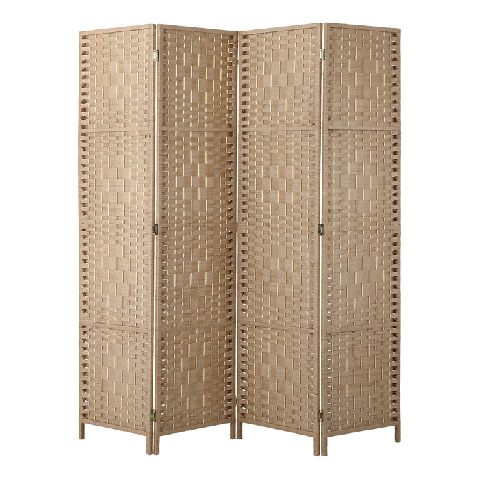 4 Panel Room Divider Privacy Screen Dividers Woven Wood Fold Stand