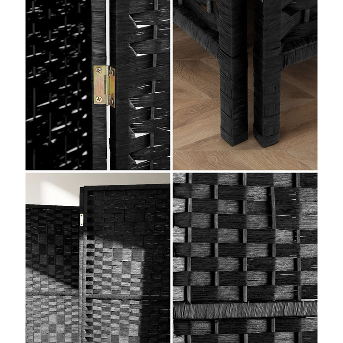 4 / 6 / 8 Panel Room Divider Privacy Screen Dividers Woven Wood Fold Stand