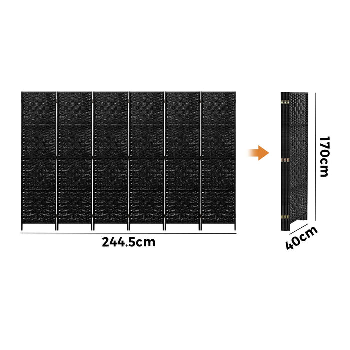 4 / 6 / 8 Panel Room Divider Privacy Screen Dividers Woven Wood Fold Stand