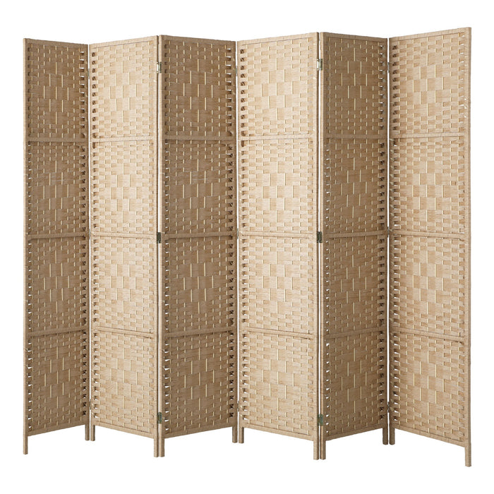 4 / 6 / 8 Panel Room Divider Privacy Screen Dividers Woven Wood Fold Stand