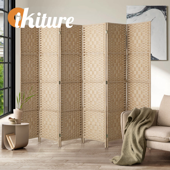 4 / 6 / 8 Panel Room Divider Privacy Screen Dividers Woven Wood Fold Stand