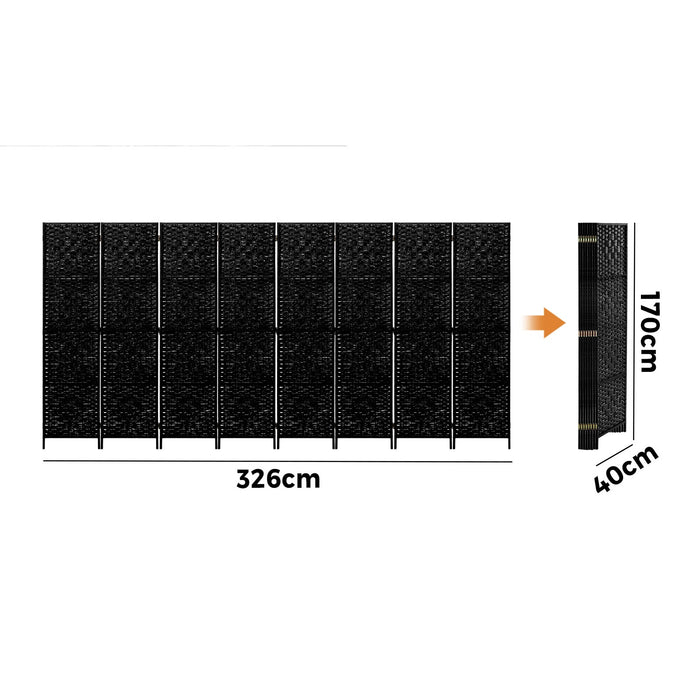 4 / 6 / 8 Panel Room Divider Privacy Screen Dividers Woven Wood Fold Stand