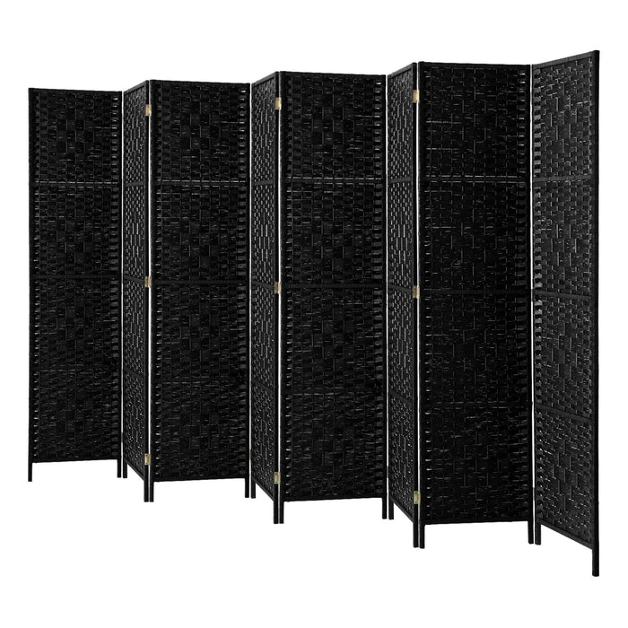 4 / 6 / 8 Panel Room Divider Privacy Screen Dividers Woven Wood Fold Stand