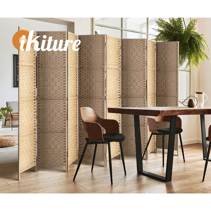 4 / 6 / 8 Panel Room Divider Privacy Screen Dividers Woven Wood Fold Stand