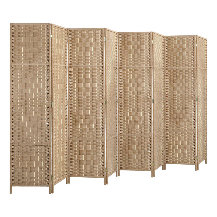 4 / 6 / 8 Panel Room Divider Privacy Screen Dividers Woven Wood Fold Stand