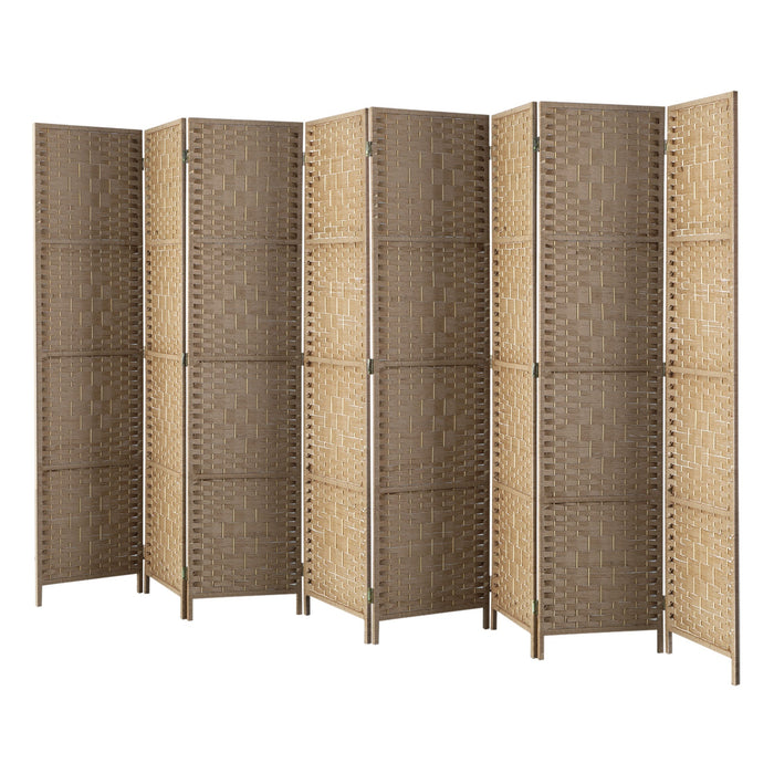 4 / 6 / 8 Panel Room Divider Privacy Screen Dividers Woven Wood Fold Stand