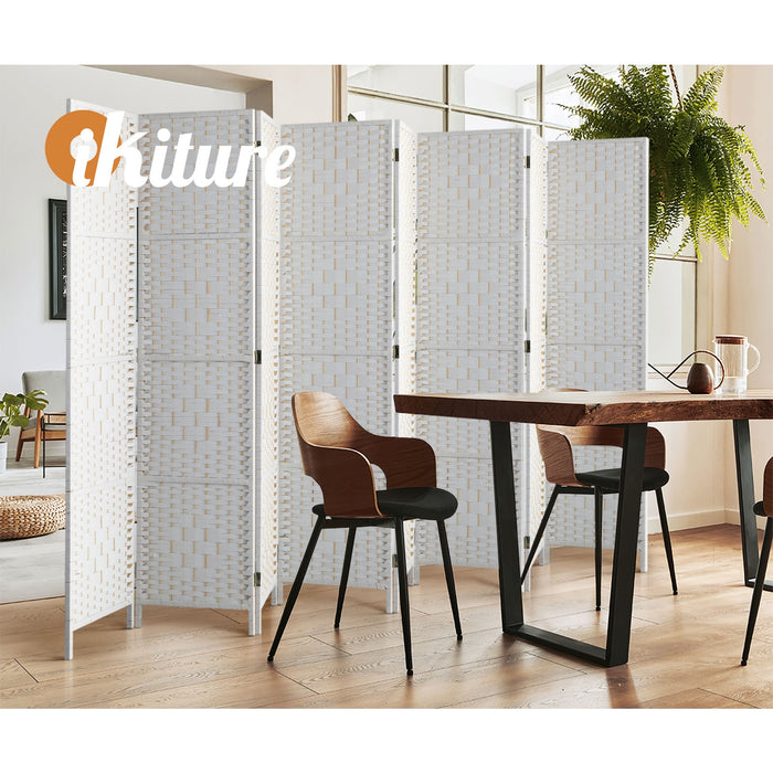 4 / 6 / 8 Panel Room Divider Privacy Screen Dividers Woven Wood Fold Stand