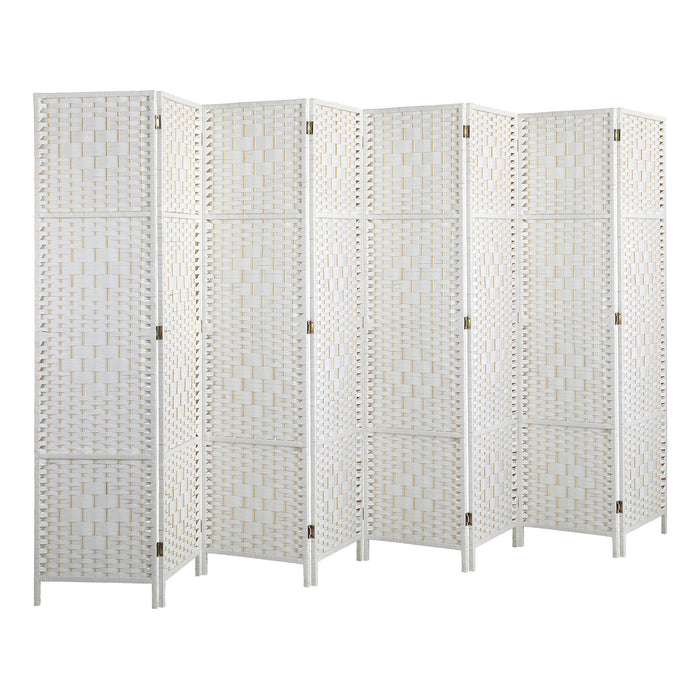 4 / 6 / 8 Panel Room Divider Privacy Screen Dividers Woven Wood Fold Stand
