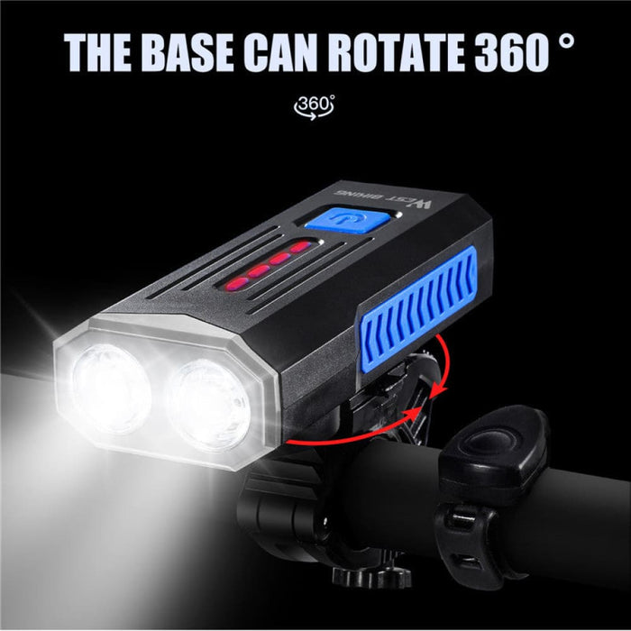 Usb Rechargeable 1000 Lumens Headlight With Horn