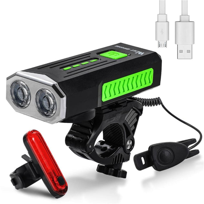 Usb Rechargeable 1000 Lumens Headlight With Horn