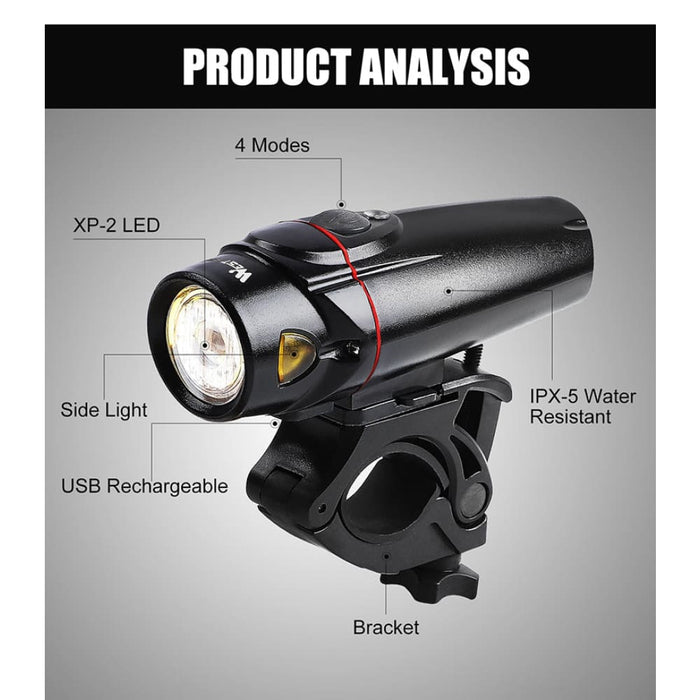 Usb Rechargeable 350 Lumen Auto Sensor Bicycle Light