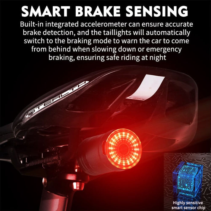Usb Rechargeable Brake Sensing Smart Bicycle Taillight