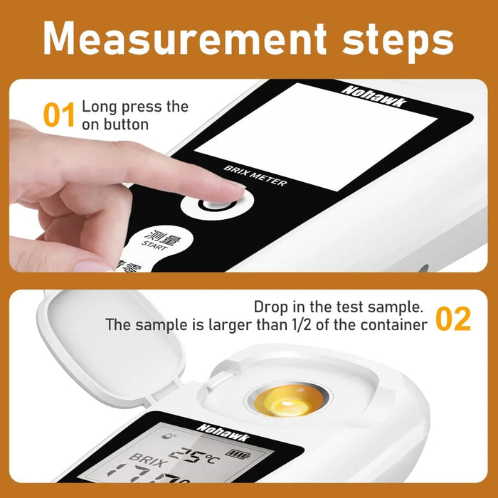 Rechargeable Brix Meter for Measuring Liquid Sugar Content
