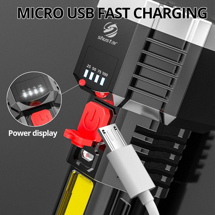 Rechargeable Led Flashlights 7led Camping Torch with Cob