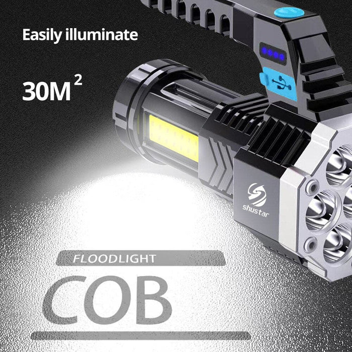 Rechargeable Led Flashlights 7led Camping Torch with Cob