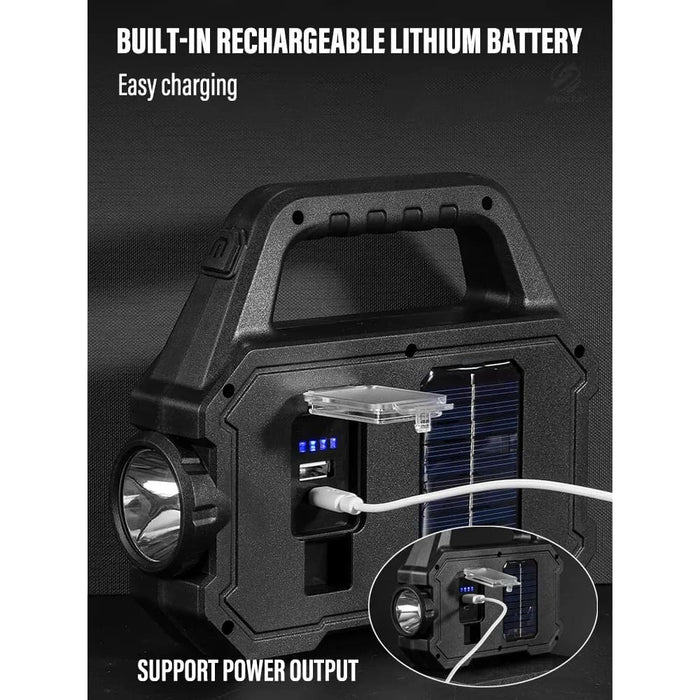 Rechargeable Led Flashlight Solar Charging 6 Modes