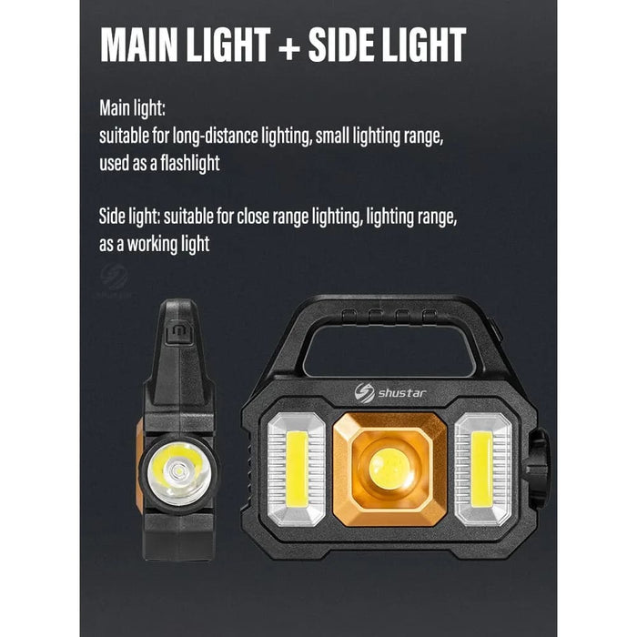 Rechargeable Led Flashlight Solar Charging 6 Modes