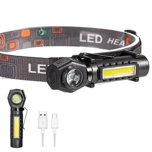 Rechargeable Led Headlamp With Xpe Cob Beads And Magnet