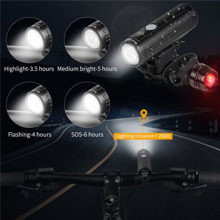Usb Rechargeable Multifunctional Bicycle Headlight