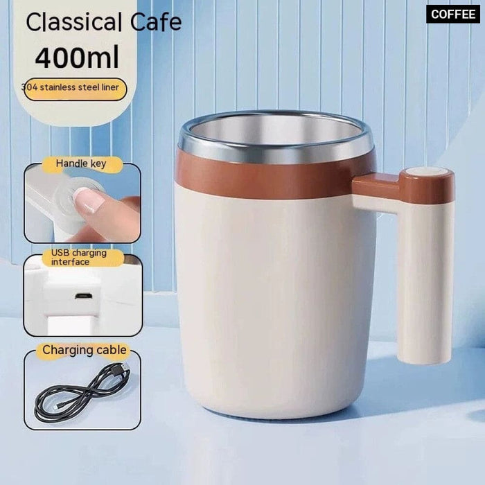 Rechargeable Self Stirring Milk Cup for on the Go Drinks