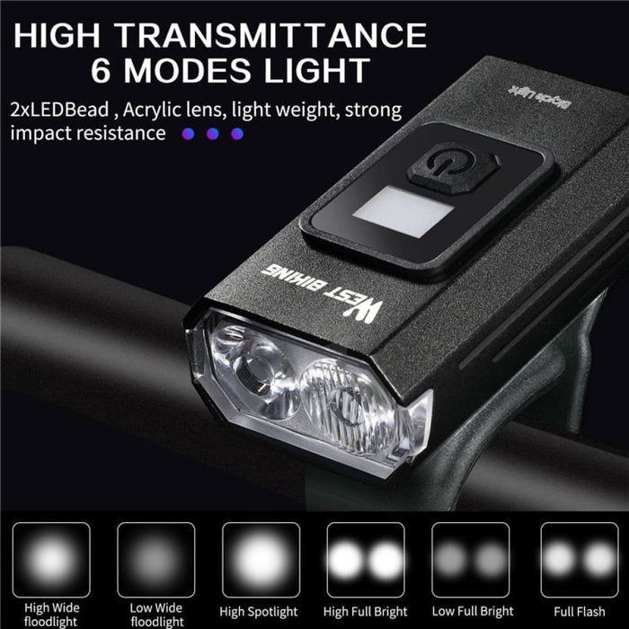 Usb Rechargeable Waterproof Led Light With Battery Display