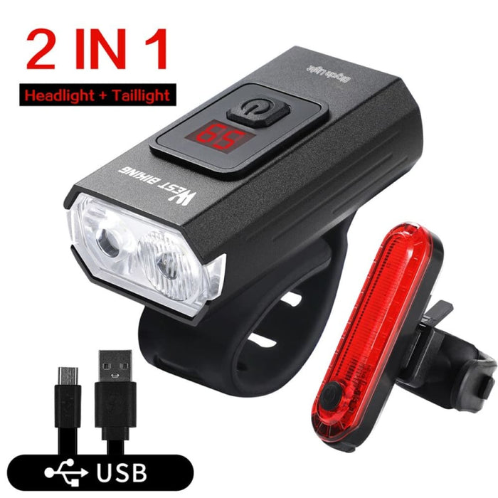 Usb Rechargeable Waterproof Led Light With Battery Display