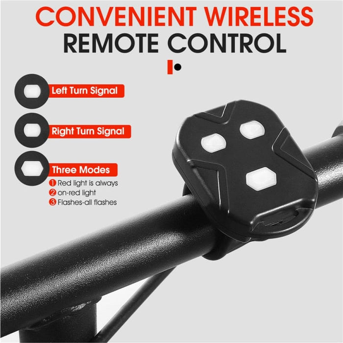 Usb Rechargeable Wireless Remote Turn Signal Smart Bike Lamp