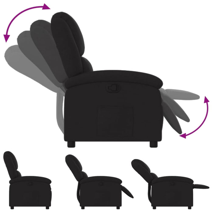 Recliner Chair Black Fabric Tioipt