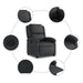 Recliner Chair Black Real Leather Tioink