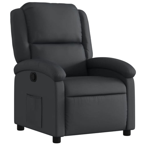Recliner Chair Black Real Leather Txbpkxb