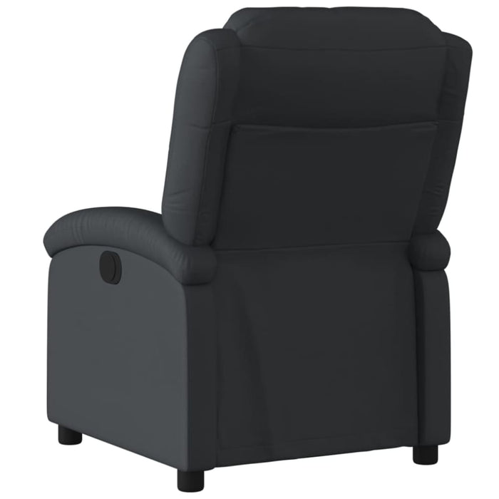 Recliner Chair Black Real Leather Txbpkxb
