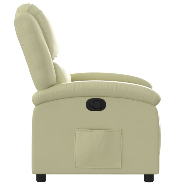 Recliner Chair Cream Real Leather Txbpalk