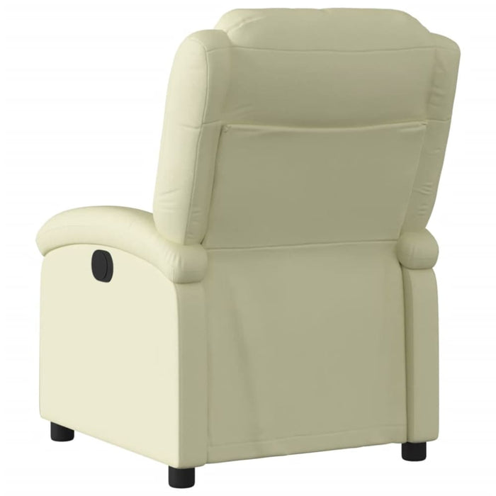 Recliner Chair Cream Real Leather Txbpalk