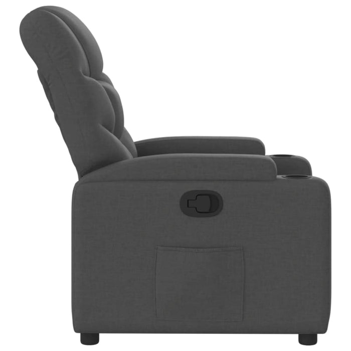 Recliner Chair Dark Grey Fabric Tixaax