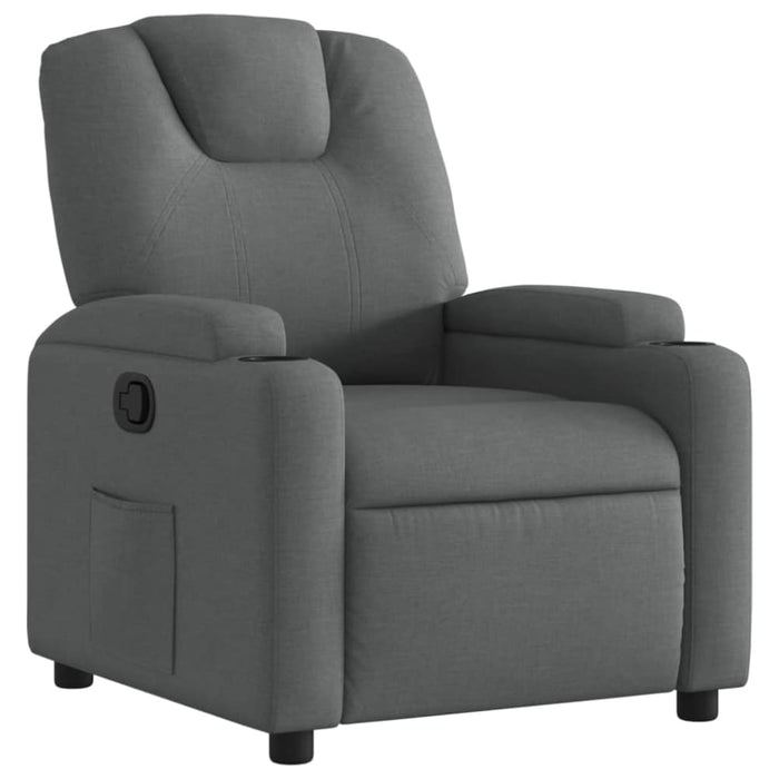 Recliner Chair Dark Grey Fabric Tixtll