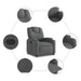Recliner Chair Dark Grey Fabric Tixtll