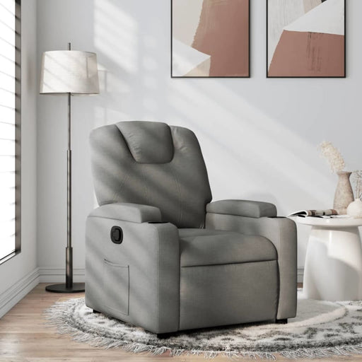 Recliner Chair Dark Grey Fabric Tixtll