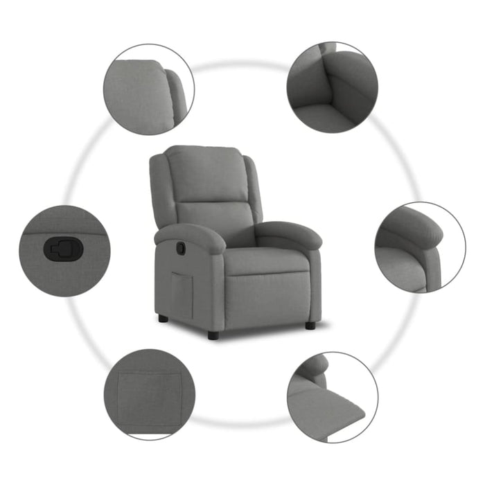 Recliner Chair Dark Grey Fabric Txbpaot