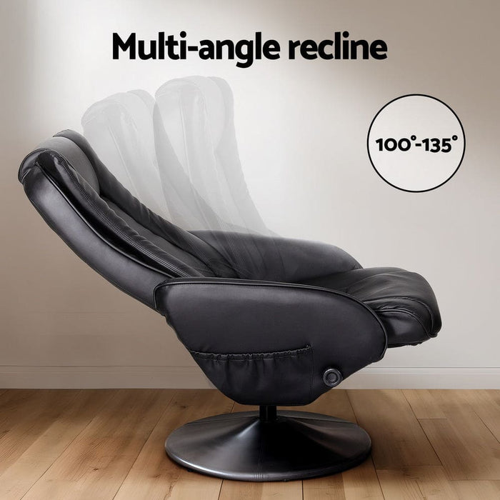 Recliner Chair Electric Heated Massage Chairs Faux Leather