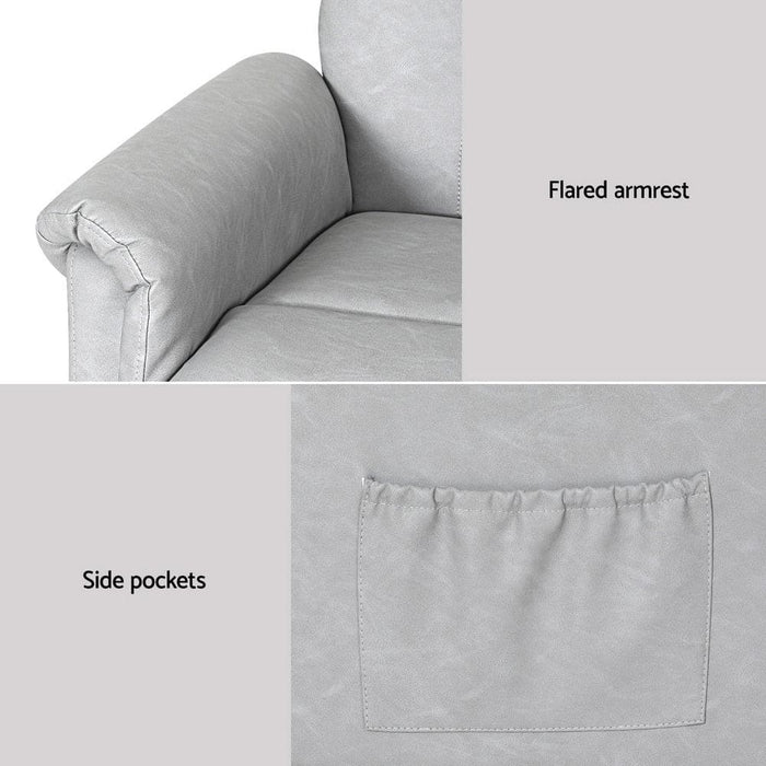 Recliner Chair Lift Assist Grey Leather