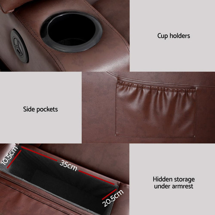 Recliner Chair Lift Assist Heated Massage Leather Claude