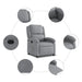 Recliner Chair Light Grey Fabric Tioipo