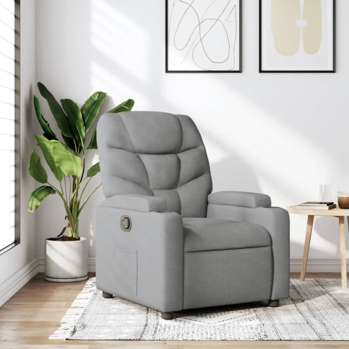Recliner Chair Light Grey Fabric Tixaao