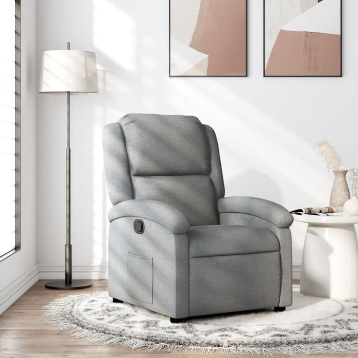 Recliner Chair Light Grey Fabric Txbpaox