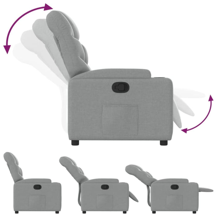 Recliner Chair Light Grey Fabric Txbplbn