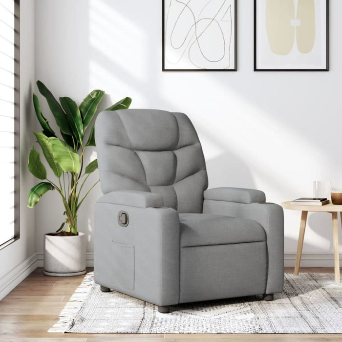 Recliner Chair Light Grey Fabric Txbplbn
