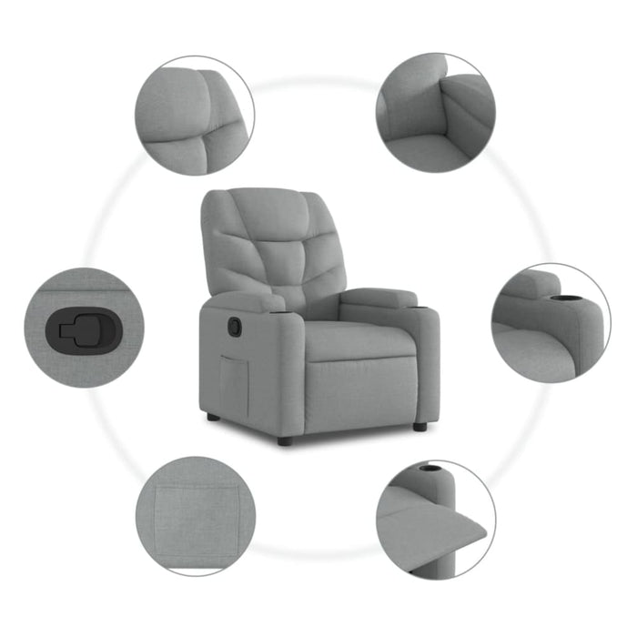 Recliner Chair Light Grey Fabric Txbplbn