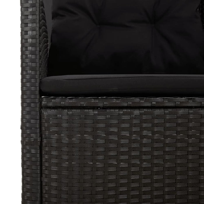 Reclining Corner Sofa with Cushions Black Poly Rattan Tlxono