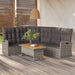 Reclining Corner Sofa with Cushions Grey Poly Rattan Tlxonx