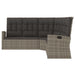 Reclining Corner Sofa with Cushions Grey Poly Rattan Tlxonx